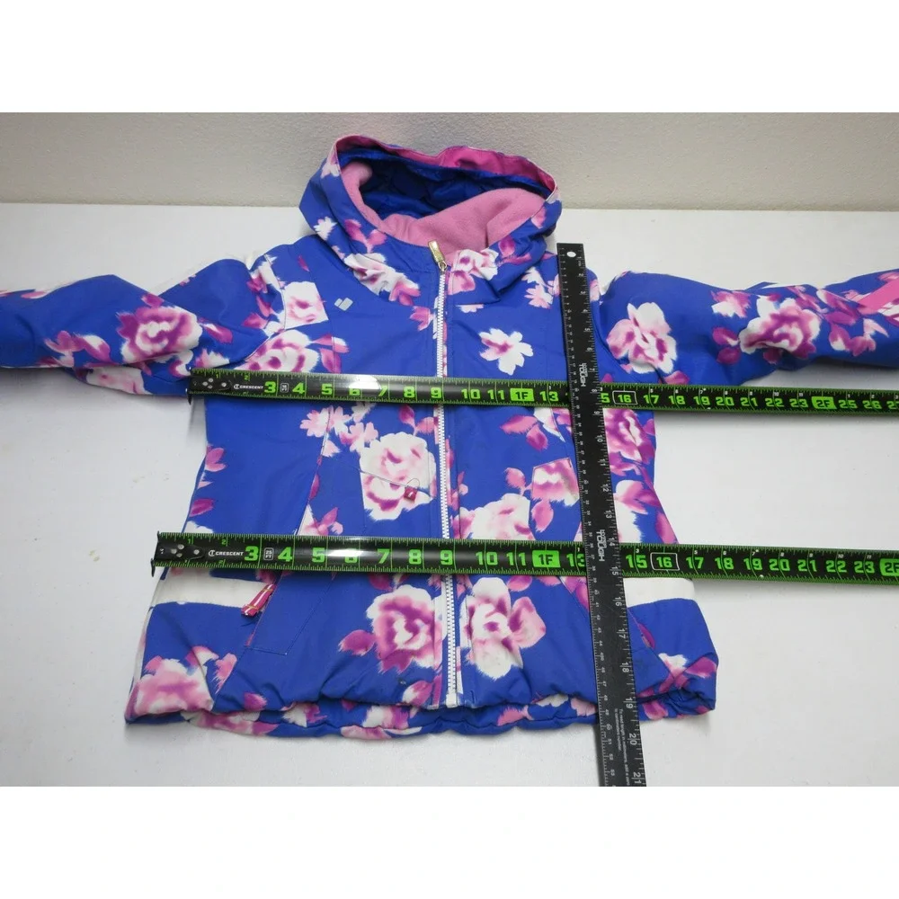 Obermeyer Jacket Girls Size 8 Floral Hooded Insulated Winter Puffer Snow Ski